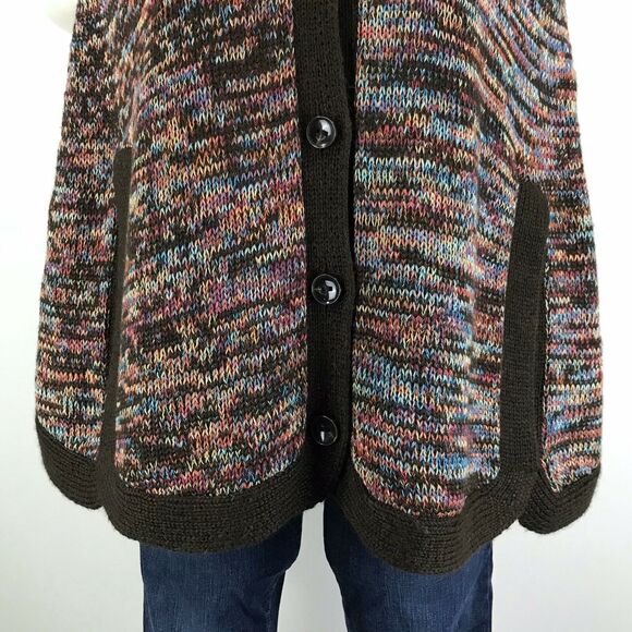 NWOT Trina Turk Grantham Sweater Cape Button Alpaca Blend Knit Poncho Size P / 0 - Picture 3 of 11